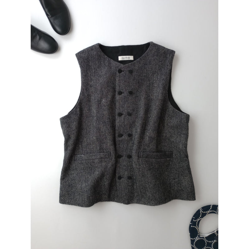 24aw Nest Robe Linen Wool Vest Gray F European Knit Sleeveless Lightweight