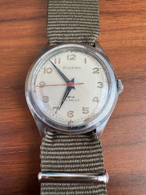 1950s  Swiss Made Military Watch Manual Wind Rare Vintage Collectible
