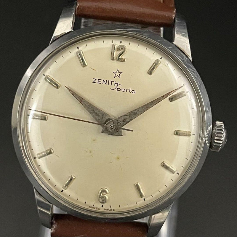 Sporto Star Hand-wound 44mm Mens Watch Silver 1950s Vintage Mechanical