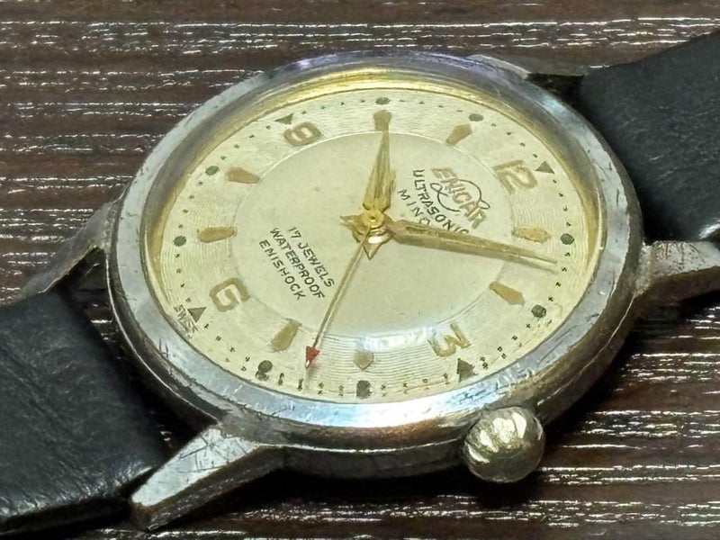 1950s Enicar Two-tone Dial Swiss Watch Antimagnetic Shock-resistant Vintage