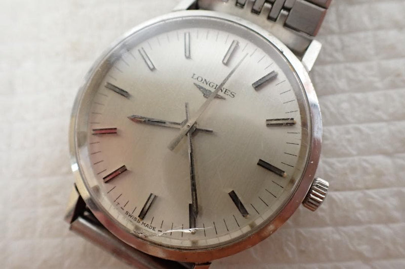 Longines Automatic Watch Silver Mens Working D2-a Swiss Made Mechanical
