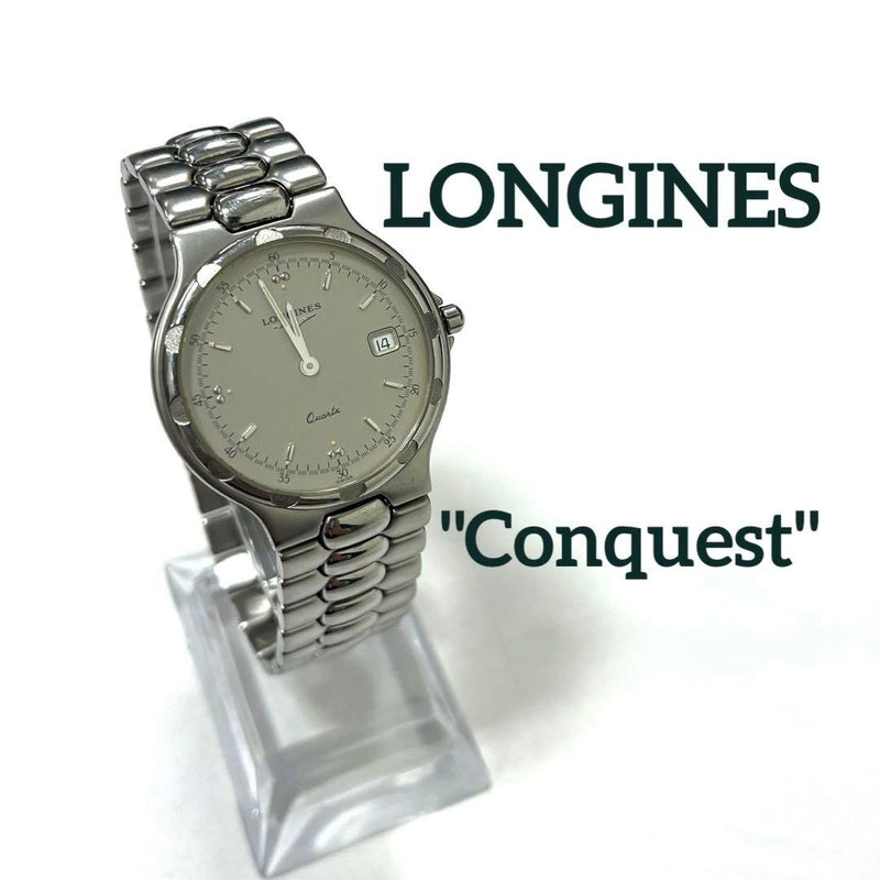 Longines Conquest Mens Watch Quartz Battery Replaced Stainless Steel Analog Dial
