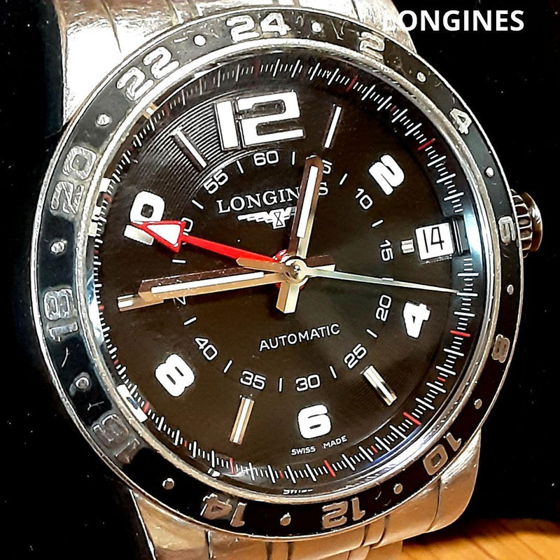 Longines Admiral Gmt L3.668.4 Automatic Mens Watch Stainless Steel Swiss Made
