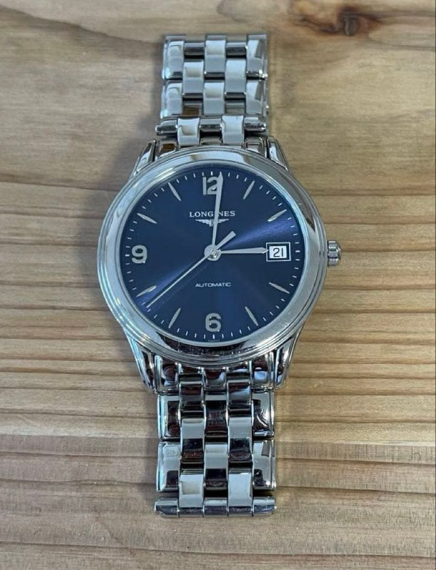Longines Flagship Automatic Watch Navy Blue Dial Stainless Steel Mens Luxury
