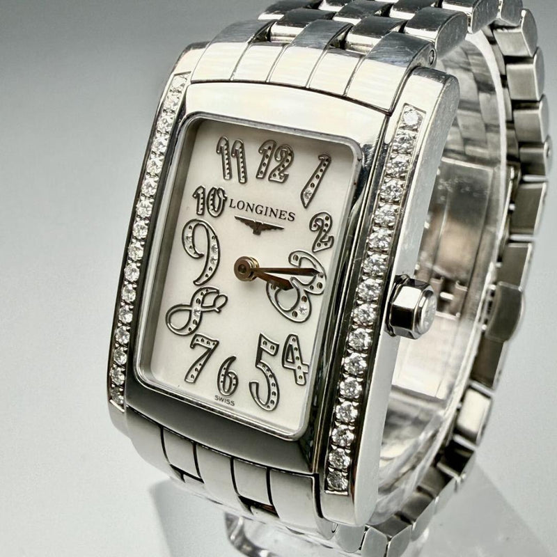 Longines Dolcevita Watch Shell Dial Diamond Bezel Jj003 Ladies Luxury Wristwatch