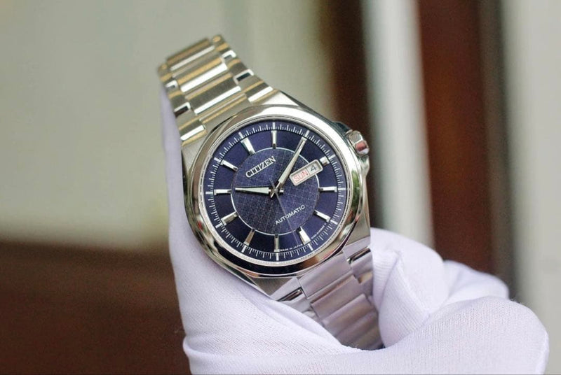 Automatic Watch Np4080-50l Mens Silver Stainless Steel Blue Dial