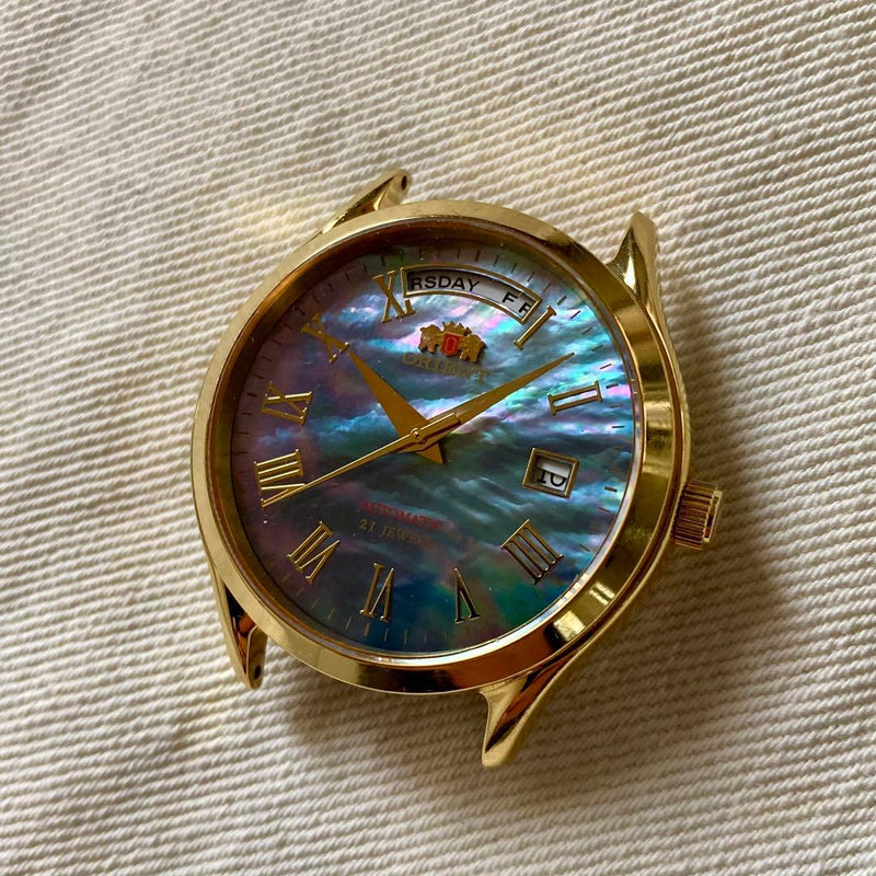 Day Date Shell Dial Automatic Watch As-is Mens Dress Watch