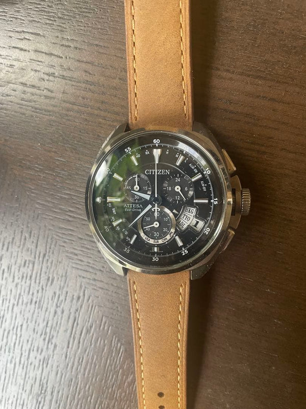 Attesa Eco-drive Watch Titanium Solar Powered Radio Controlled Mens