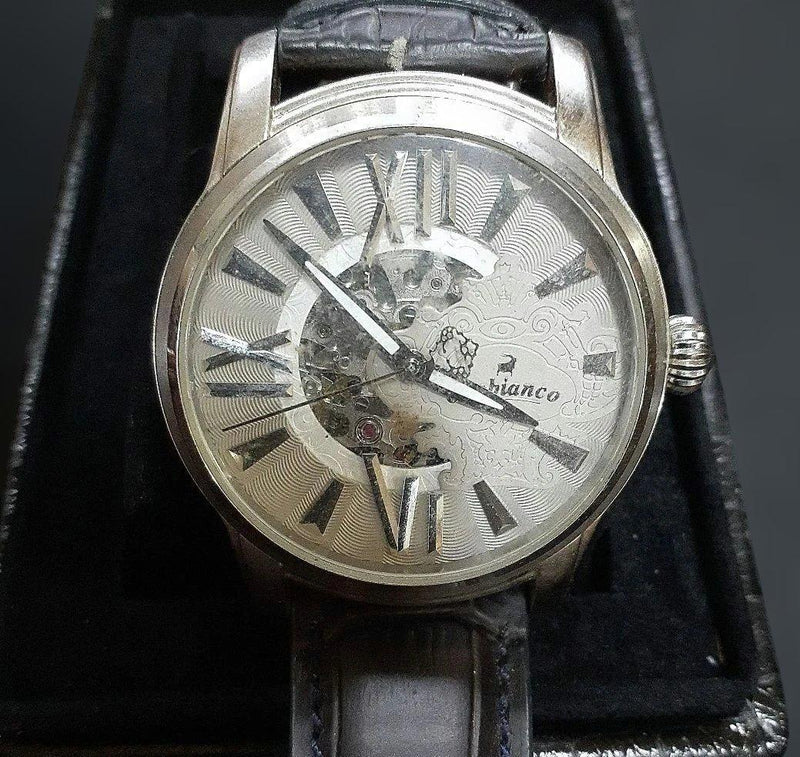 Orobianco Skeleton Automatic Watch Mens Mechanical Wristwatch See-through Dress