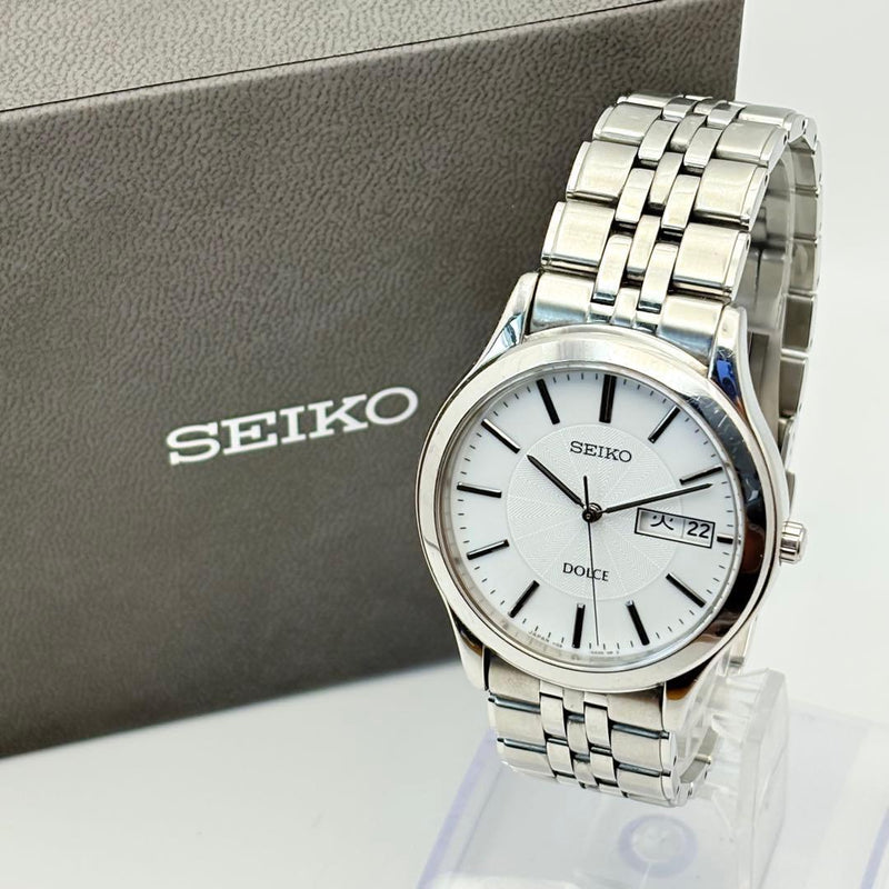 Dolce Solar Mens Watch Day-date Silver Working Condition Elegant Dress