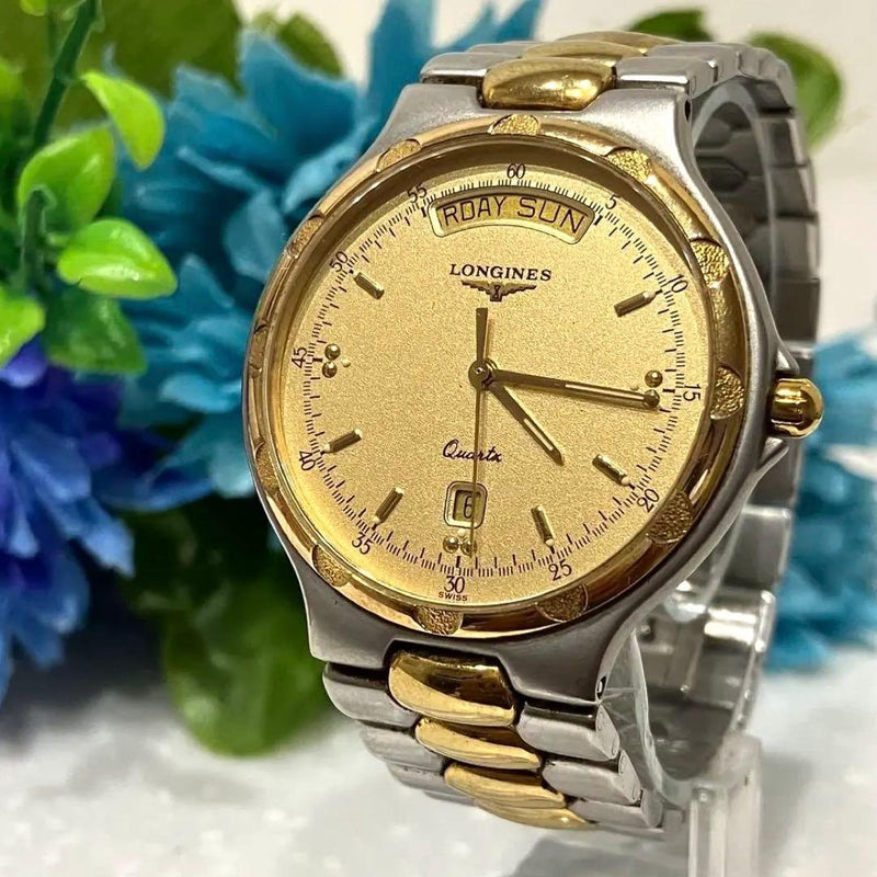 Longines Day-date Two-tone Gold Wristwatch Automatic Watch Working Mens Dress