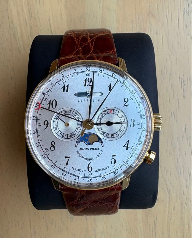 Hindenburg Cassis Crocodile Leather Strap Watch Band Replacement Dress