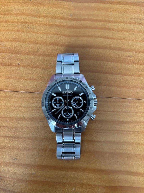 Spirit Chronograph Sbtr013 Mens Watch Quartz Stainless Steel Black Dial