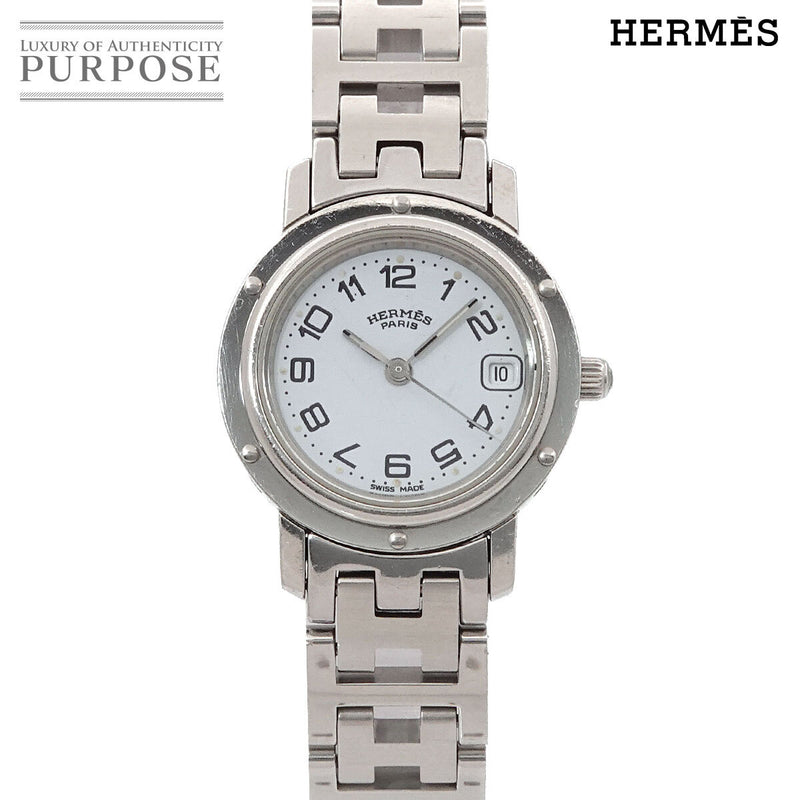 Hermes Clipper Cl4.210 Womens Vintage Watch White Quartz Date Clipper 90317073