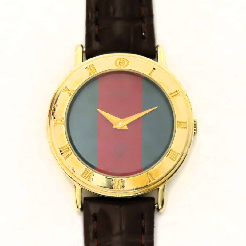 Gucci Sherry Line 3000l Quartz Watch Leather Band Womens/boys Size Working