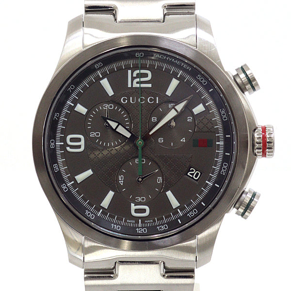 Gucci G-timeless Chrono Ya126238 Mens Watch Gray Dial Quartz Chronograph
