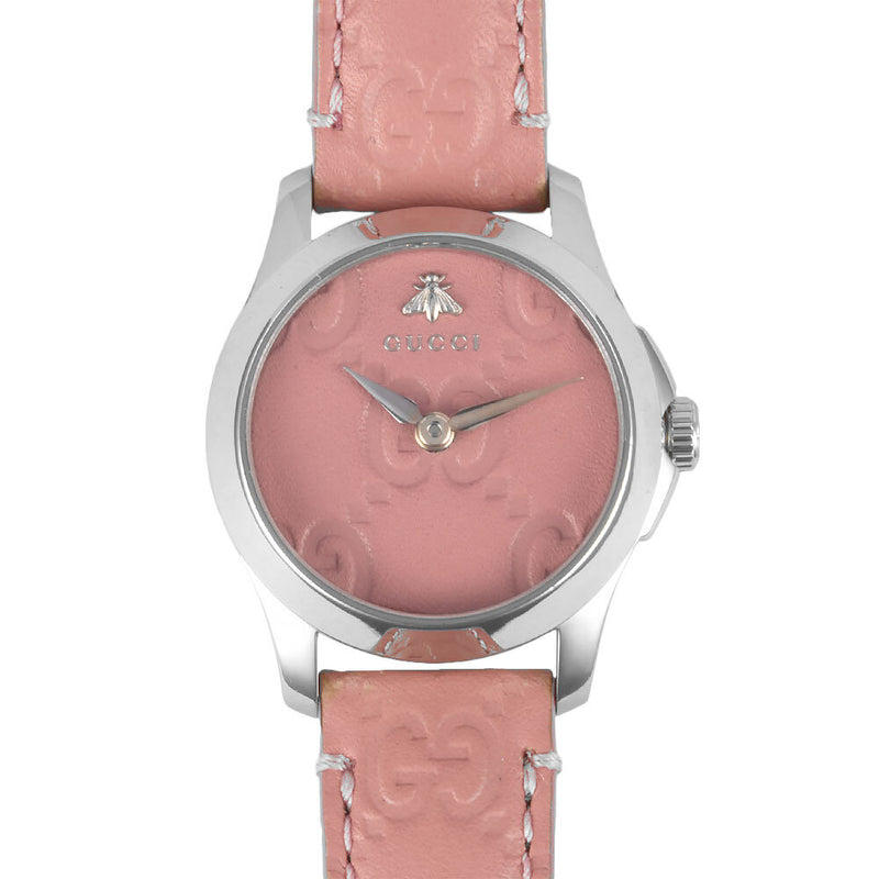 Gucci G-timeless 126.5 Quartz Watch Womens Pink Dial Wristwatch Luxury Swiss