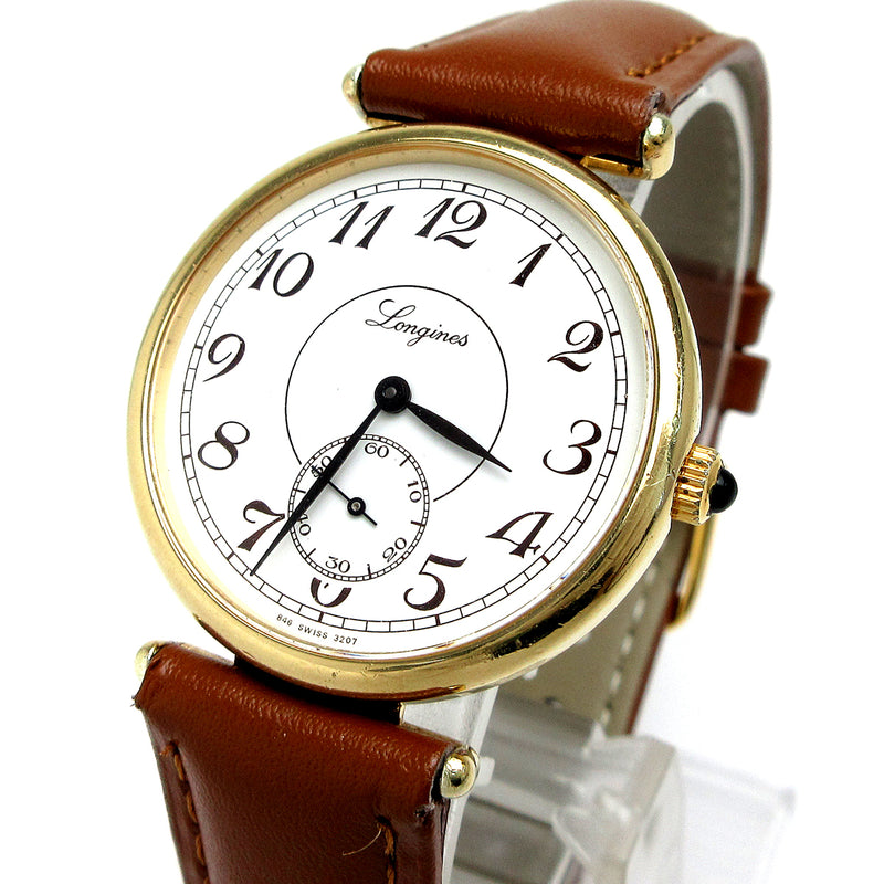 Longines Mens Watch L8464 Manual Winding Small Seconds White Dial Arabic