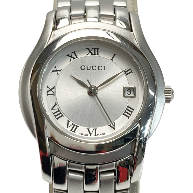 Gucci 5500l Stainless Steel Silver Quartz Womens Watch. Date. Includes Box