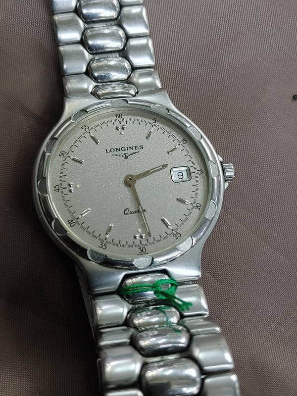 Used Longines Conquest Mens Watch Automatic Swiss Movement Silver Dial Steel