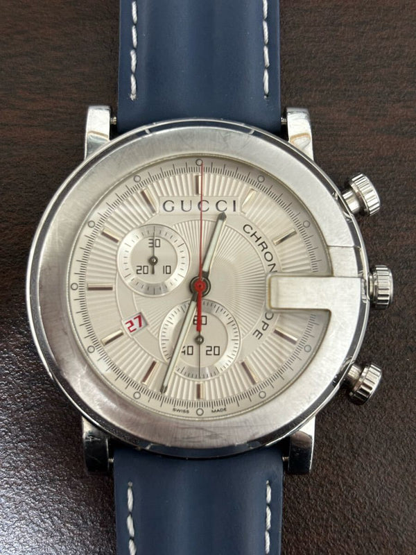 Gucci Chronograph 101m Ya101339 Quartz Watch Mens Wristwatch Authentic Working