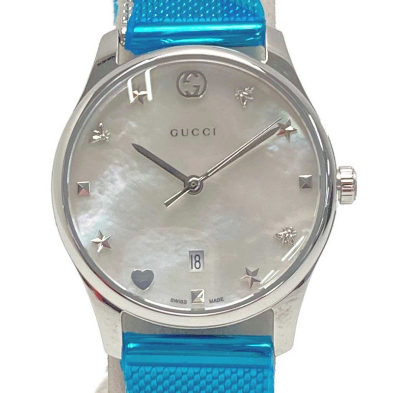 Gucci G-timeless 18260268 White Pearl Quartz Ladies Watch. Authentic With Box