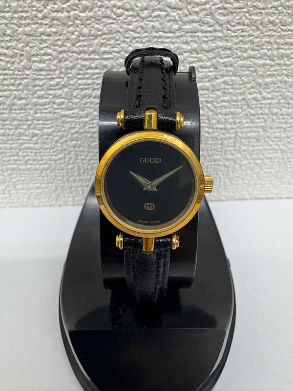 Gucci 2040l Watch Quartz Qz Black Dial Womens Gold-tone Analog Luxury Timepiece
