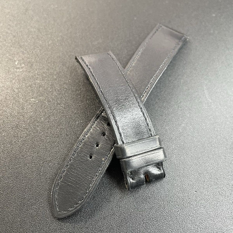 Hermes Clipper Watch Strap 17mm-16mm Black Genuine Leather Band Buckle