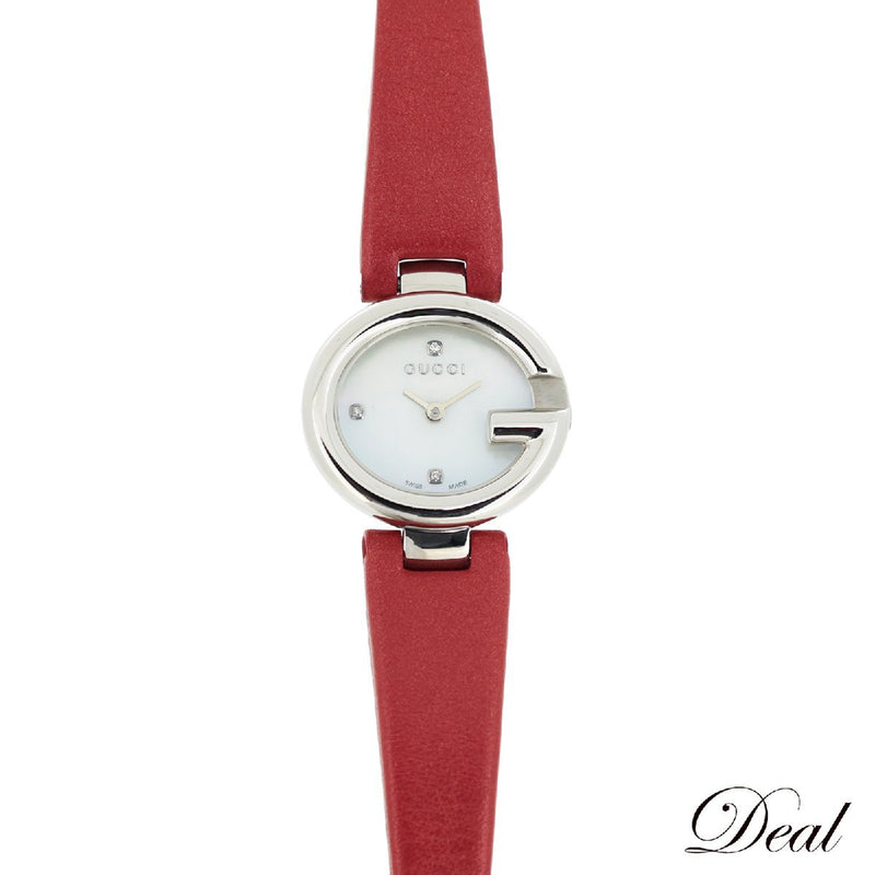 Gucci Guccissima 134.5 Womens Watch 3pd Shell Dial Double Wrap Leather Band