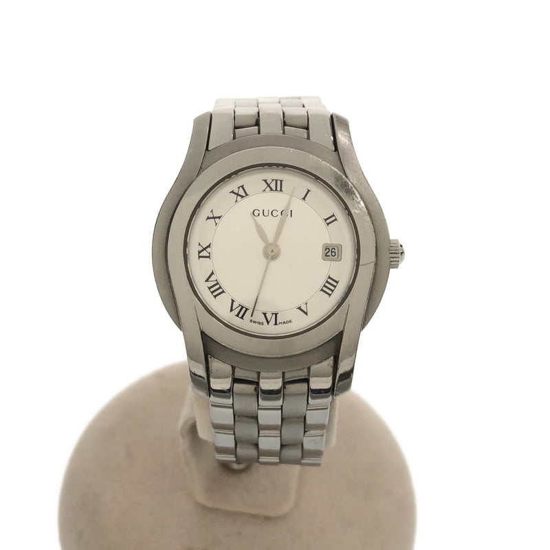 Gucci 5500l Wristwatch Date Quartz Movement Battery Replaced Working H5879