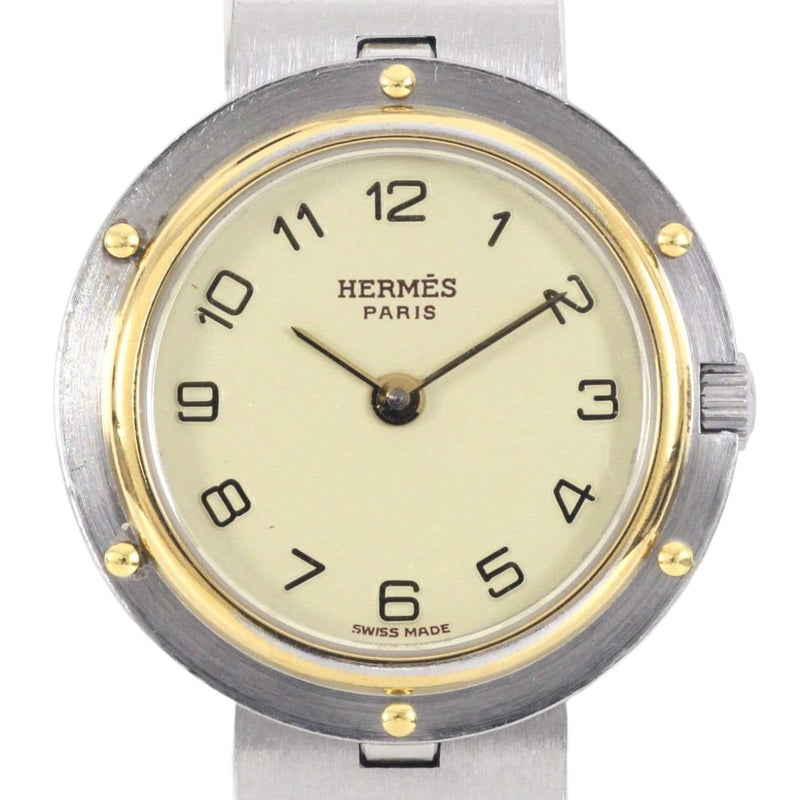 Hermes Olympia Quartz Watch Extra Links Scratches Womens Luxury Wristwatch