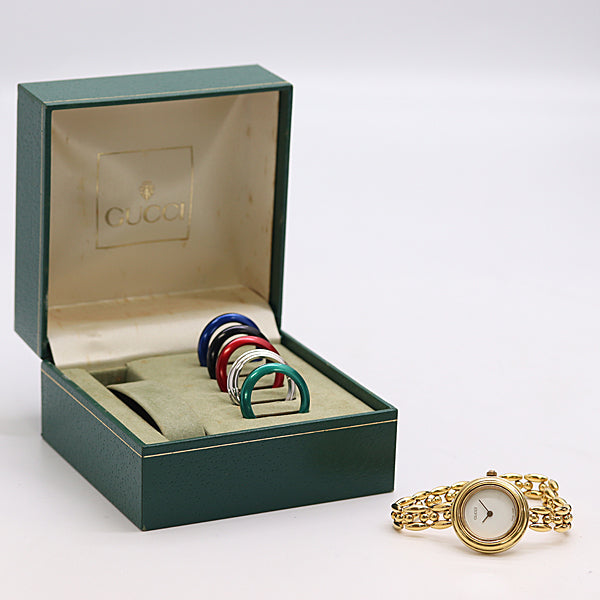 Gucci Change Bezel 1112.2 Quartz White Dial Ladies Watch 0373689 5890500