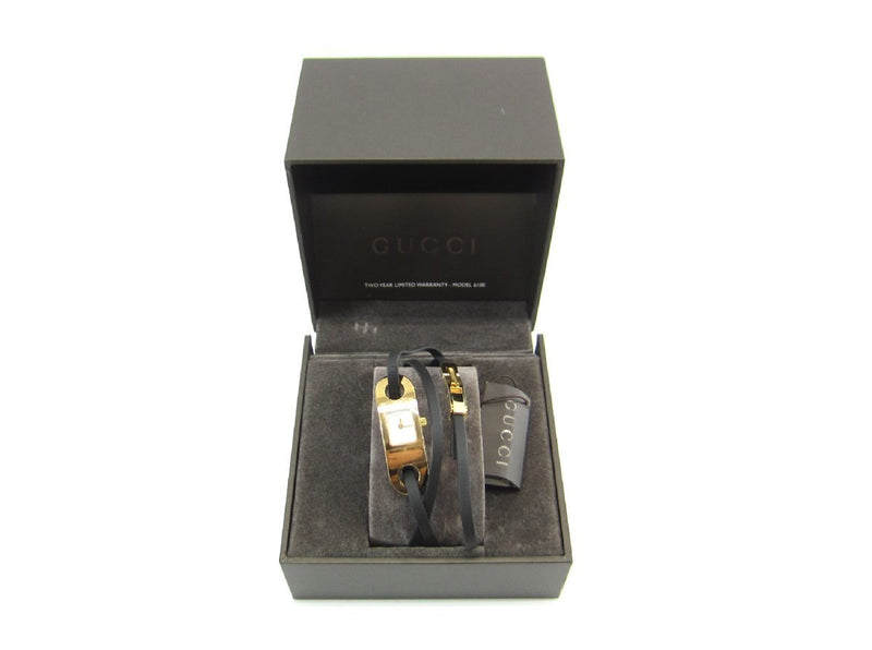 Gucci Gold Bracelet Watch Quartz 6100l Ladies Dress Wristwatch Luxury Fashion