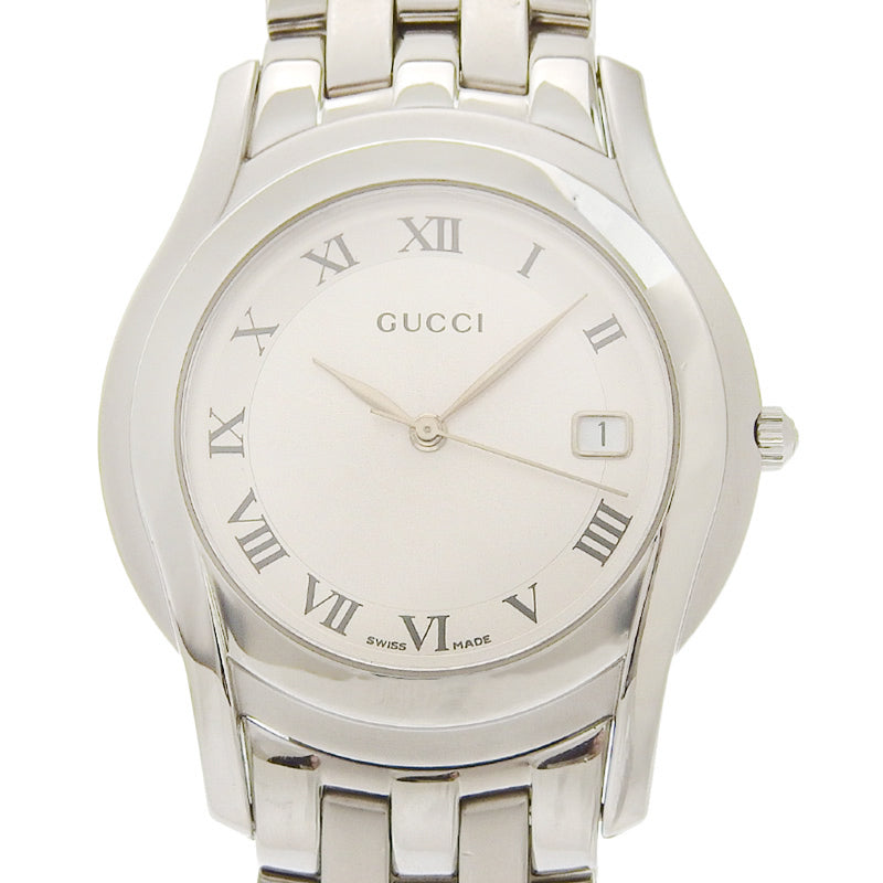 Gucci 5500m Mens Quartz Watch Stainless Steel Silver Dial New Arrival Gu0601