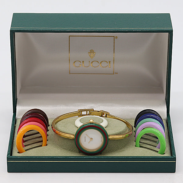 Gucci Change Bezel 1112.2 Quartz Ladies Watch W/box White Dial 891249 3119600