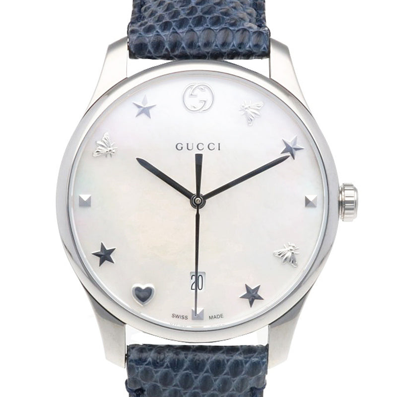 Gucci G-timeless 126.4 Mens Watch Stainless Steel Quartz Movement 1-year