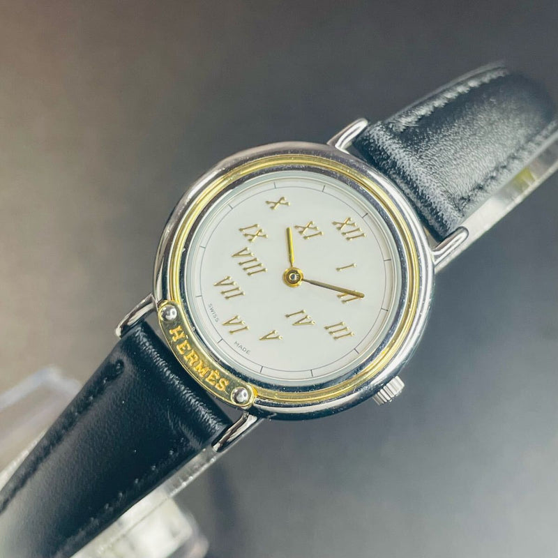 Hermes Clipper Gold Meteor Womens Watch 2506he20. Quartz Movement Elegant Dress
