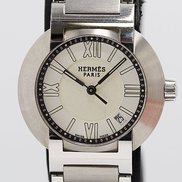 Hermes Nomade No1.210 Quartz Silver Dial Womens Wristwatch Boxed Sn 1947597