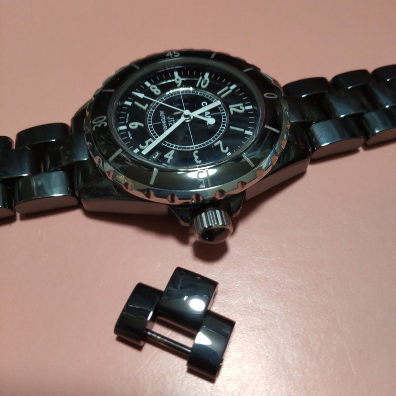 Chanel J12 Black Ceramic Bracelet Link 17mm Mens Watch Band W/ Pin H0940 H0685