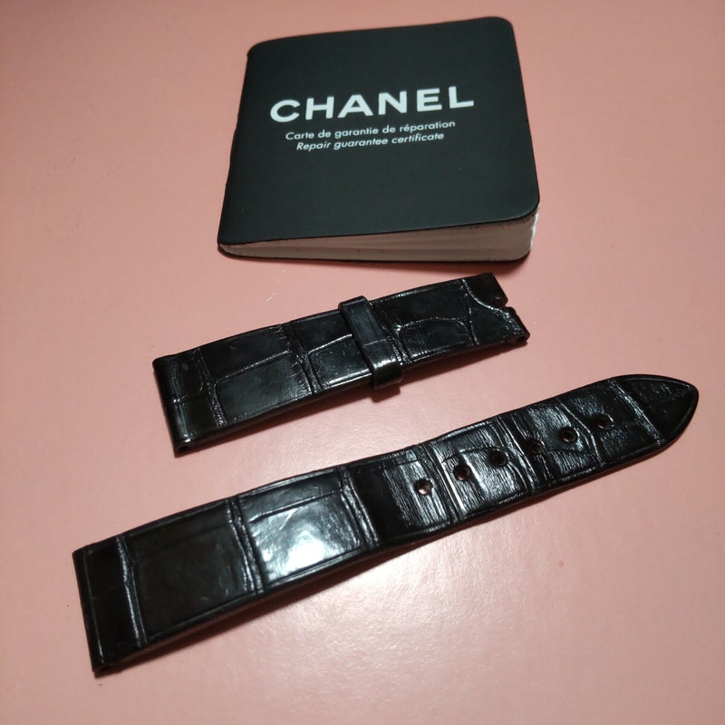 Chanel Alligator Black Crocodile Leather Belt H4755-std With Buckle (Bk)