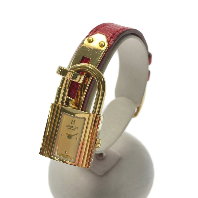 Hermes Kelly Watch Y Stamp Gold Dial Quartz Womens Wristwatch. Pre-owned Luxury