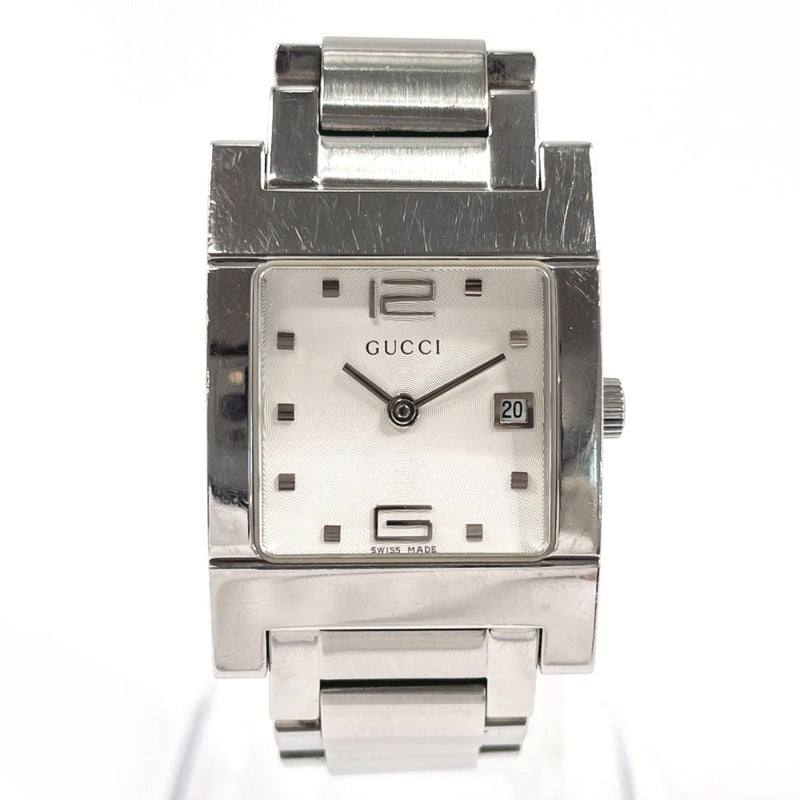 Gucci 7700l Womens Watch Stainless Steel Silver White Quartz Square Face