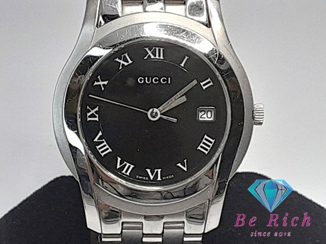 Gucci G-class 5500m Mens Watch Black Dial Silver Stainless Steel Date Quartz