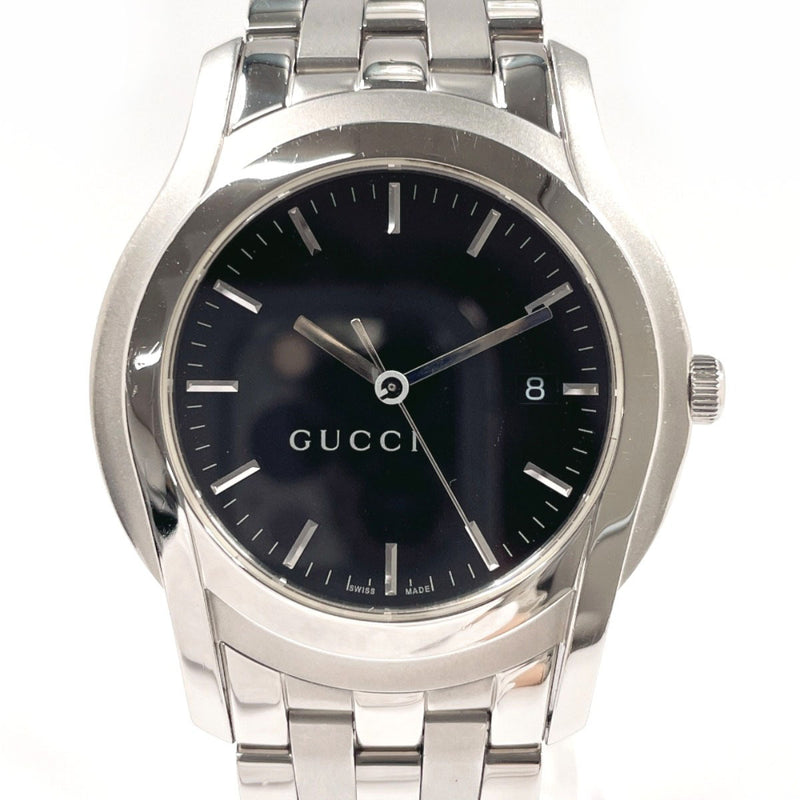 Gucci 5500xl G-class Mens Watch Stainless Steel Silver Black Dial Quartz Round