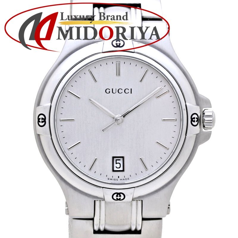 Gucci Double G Ya090318 9040m Mens Watch Stainless Steel Battery Quartz Analog
