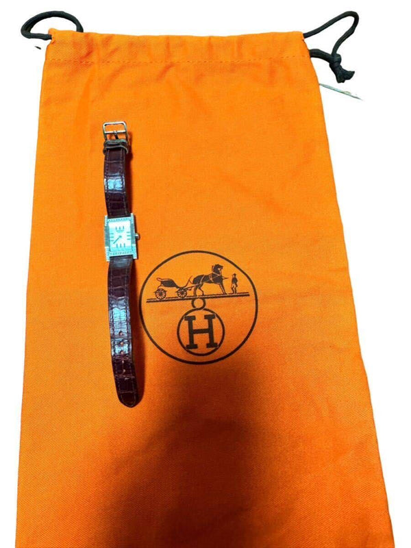 Hermes H Watch Ta1.230 1831208 Tandem Womens Square Quartz Watch Leather Strap