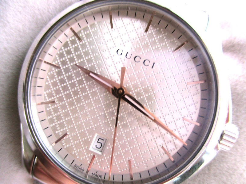 Tochigi-ya Gucci G-timeless 126.4 Mens Watch Stainless Steel Quartz Calendar