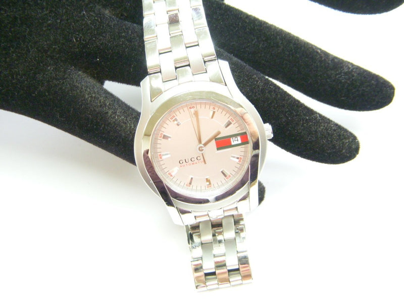 Tochigi-ya Gucci 5500 Automatic Ss Mens Watch Elegant Stainless Steel Wristwatch