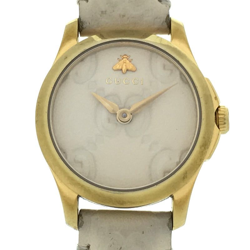 Gucci G-timeless Ya126580 126.5 Watch Gp White Gucci Shima Dial Womens