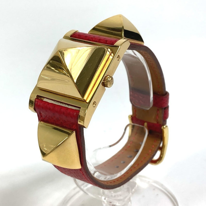 Hermes Medor Quartz Watch Gp M Serial Gold Bracelet Womens Designer Wrist Watch